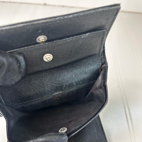 Prada Black Tessuto Nylon Compact Trifold Wallet - Picture 10 of 11